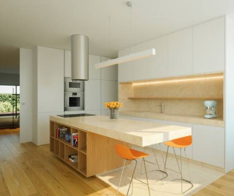 Moradia Geminada T4+1 nova a estrear, com elevador, jardins e pátio privativos, terraço com jacuzzi e 3 lugares de garagem