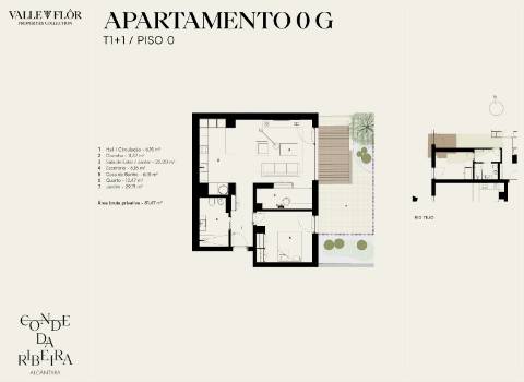 Apartamento T1+1 novo a estrear, com jardim privativo e 1 lugar de estacionamento, localizado na Junqueira, em Alcântara - Lisboa.
