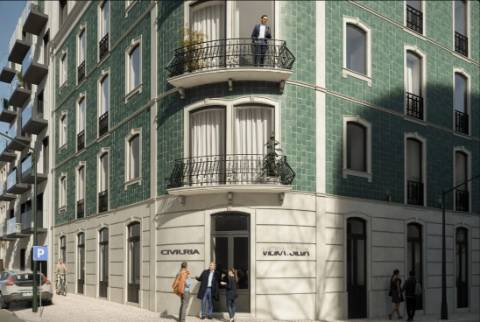 Apartamento T0+1 no empreendimento Vieira da Silva no Saldanha