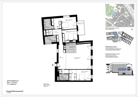 Apartamento T3 mobilado, no Príncipe Real, junto ao Jardim Botânico de Lisboa