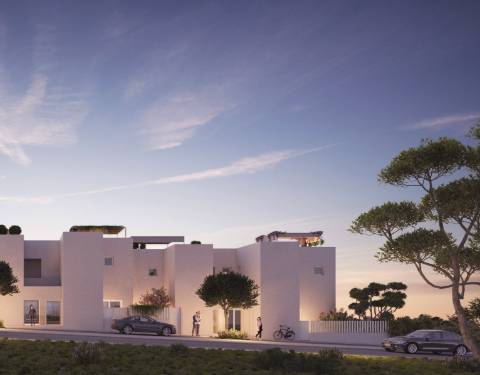 Nova moradia geminada V2 com jardim, piscina e terraço privativo - Almancil