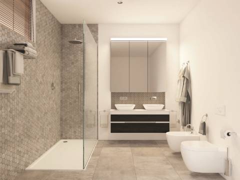 Nova moradia geminada V2 com jardim, piscina e terraço privativo - Almancil