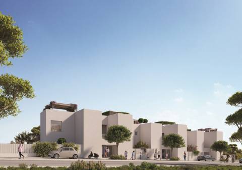 Nova moradia geminada V2 com jardim, piscina e terraço privativo - Almancil