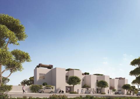 Nova moradia geminada V2 com jardim, piscina e terraço privativo - Almancil