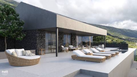 Projeto de moradia chave na mão com vista mar e montanhas na ilha do Pico, Açores