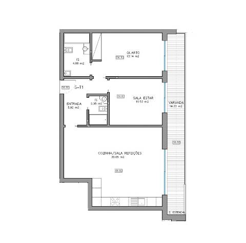Apartamento T2 no Rés-do-Chão, a 2 minutos da marginal de Cabanas