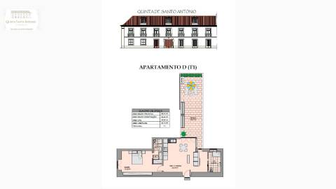 Apartamento T1 à venda com terraço em frente á marina de VRSA
