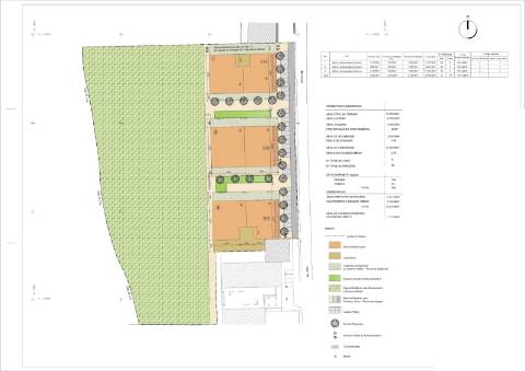 Terreno com projeto para construção de 3 blocos de apartamentos.