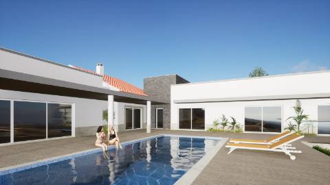 RUINA COM TERRENO - COM PIP APROVADO PARA MORADIA T3 COM PISCINA - VISTA MAR - VILA NOVA DE CACELA - VRSA - ALGARVE