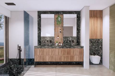 Moradia Isolada em construção com 4 suites de R/C e 1º piso com piscina e logradouro, garagem para 2 carros