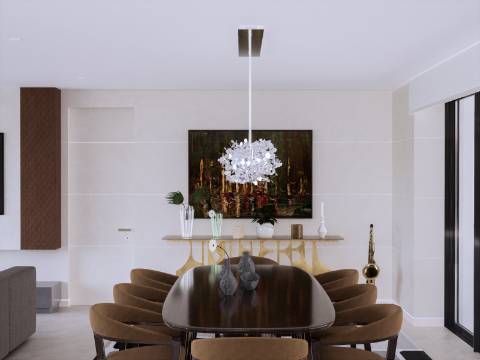 Moradia Isolada em construção com 4 suites de R/C e 1º piso com piscina e logradouro, garagem para 2 carros