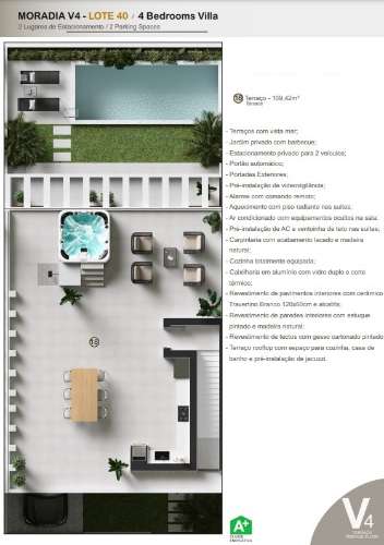 Moradia de luxo com amplas áreas, piscina, jardim e vista mar