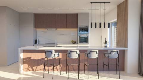 Apartamento T1 Novo com Piscina e garagem em empreendimento Sofisticado e elegante!