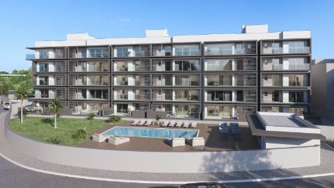 Apartamento T1 Novo com Piscina e garagem em empreendimento Sofisticado e elegante!