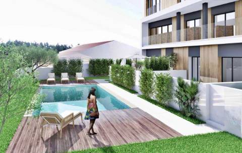 Excelente apartamento T2 com piscina, em fase de construção no centro de Almancil.