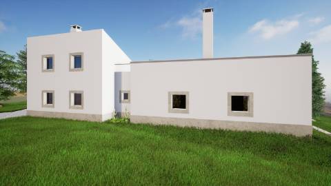 RUINA COM TERRENO - COM PIP APROVADO PARA MORADIA T3 COM PISCINA - VISTA MAR - VILA NOVA DE CACELA - VRSA - ALGARVE