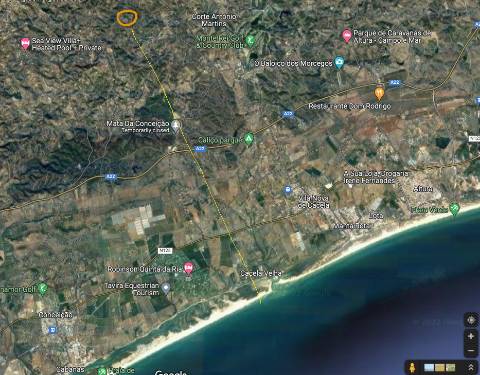 TERRENO MISTO COM 71.000 M2 - COM RUINA - POÇO - LAGO - VISTA MAR - POSSIBILIDADE DE CONSTRUÇÃO - HABITAÇÃO E/OU TURISMO - CHAMPANA - TAVIRA - ALGARVE