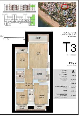 Apartamento de obra nova T3 de luxo para venda com vistas mar.