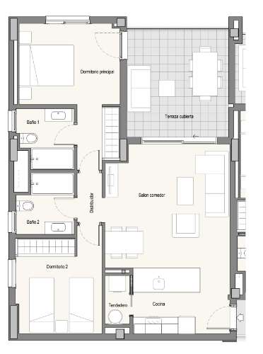 Apartamento T2 com Terraço Privativo
