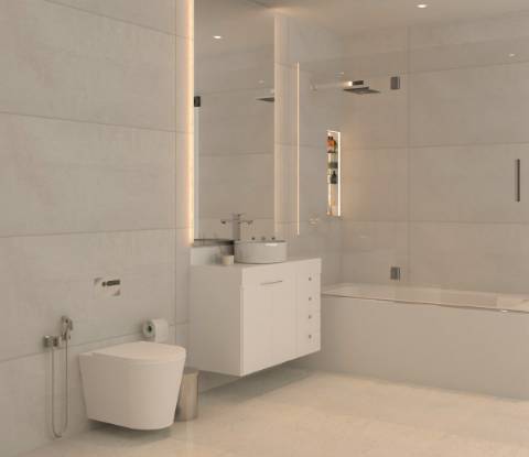 Apartamento T3, top floor, com terraço privado e fabulosa vista de mar e de cidade, elevador e garagem fechada (box) na cave, Tavira