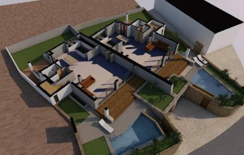 Moradia geminada T3 com piscina , sita em Santa Barbára de Nexe , Faro