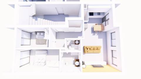 Apartamento T2 com garagem, elevador e terraço privativo com barbecue!