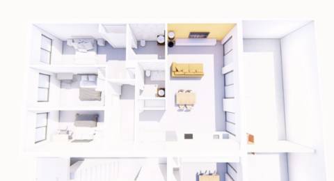 Apartamento T2 com garagem, elevador e terraço privativo com barbecue!