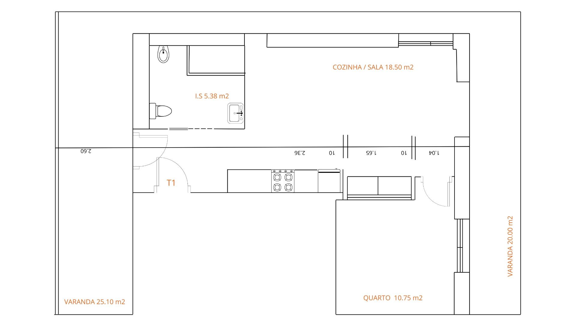 Duplex T1+2 em construção, com terraço com 85m2 vista mar a 50 metros da praia de Monte Gordo