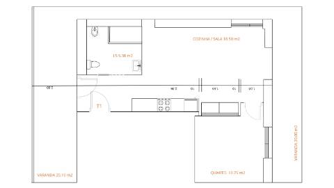 Duplex T1+2 em construção, com terraço com 85m2 vista mar a 50 metros da praia de Monte Gordo