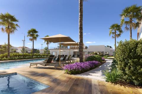 Apartamento T2, top floor, 2.º andar, vista mar, em empreendimento de luxo com piscinas, SPA, jardim e ginásio em Tavira