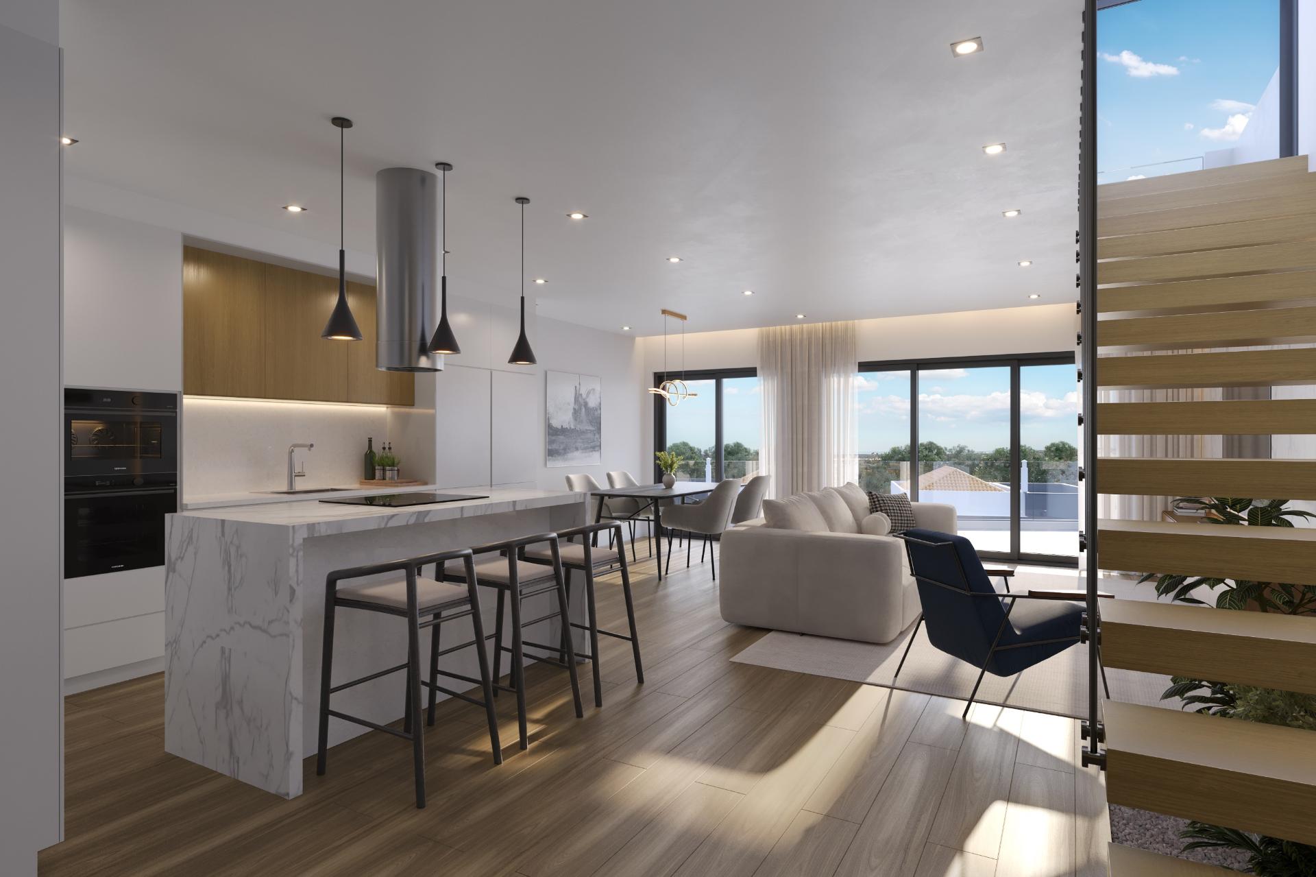 Apartamento T3, top floor, vista mar, em empreendimento de luxo com piscinas, SPA, jardim e ginásio em Tavira