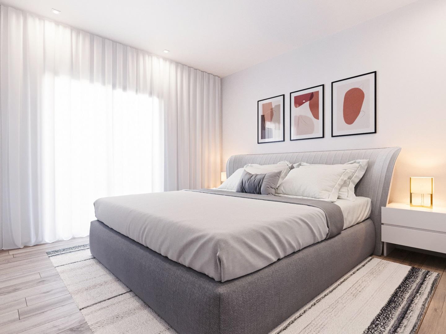 Apartamento T1, no 1.º andar com vista mar e estacionamento na cave em empreendimento com amplas áreas e linhas modernas, Tavira