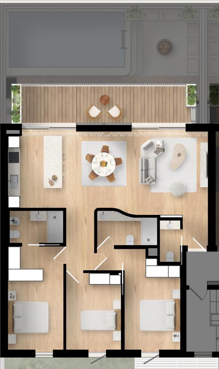 Apartamento T3 com terraço privativo - em Construção - Fuseta - Olhão