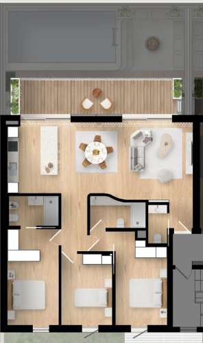 Apartamento T3 com terraço privativo - em Construção - Fuseta - Olhão