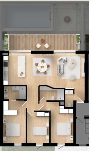 Apartamento T3 com terraço privativo - em Construção - Fuseta - Olhão