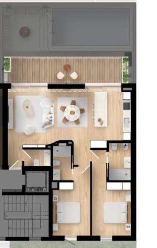 Apartamento T2 com terraço privativo - em Construção - Fuseta - Olhão