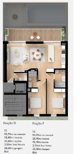 Apartamento T2 com terraço privativo - em Construção - Fuseta - Olhão