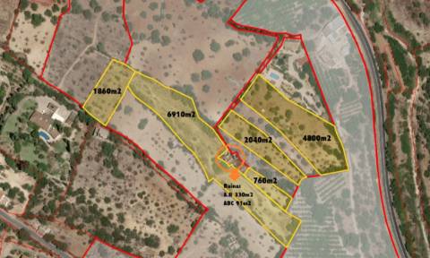 Conjunto de 6 Terrenos com 16.700 m² e Ruína Oportunidade em Estoi, Faro