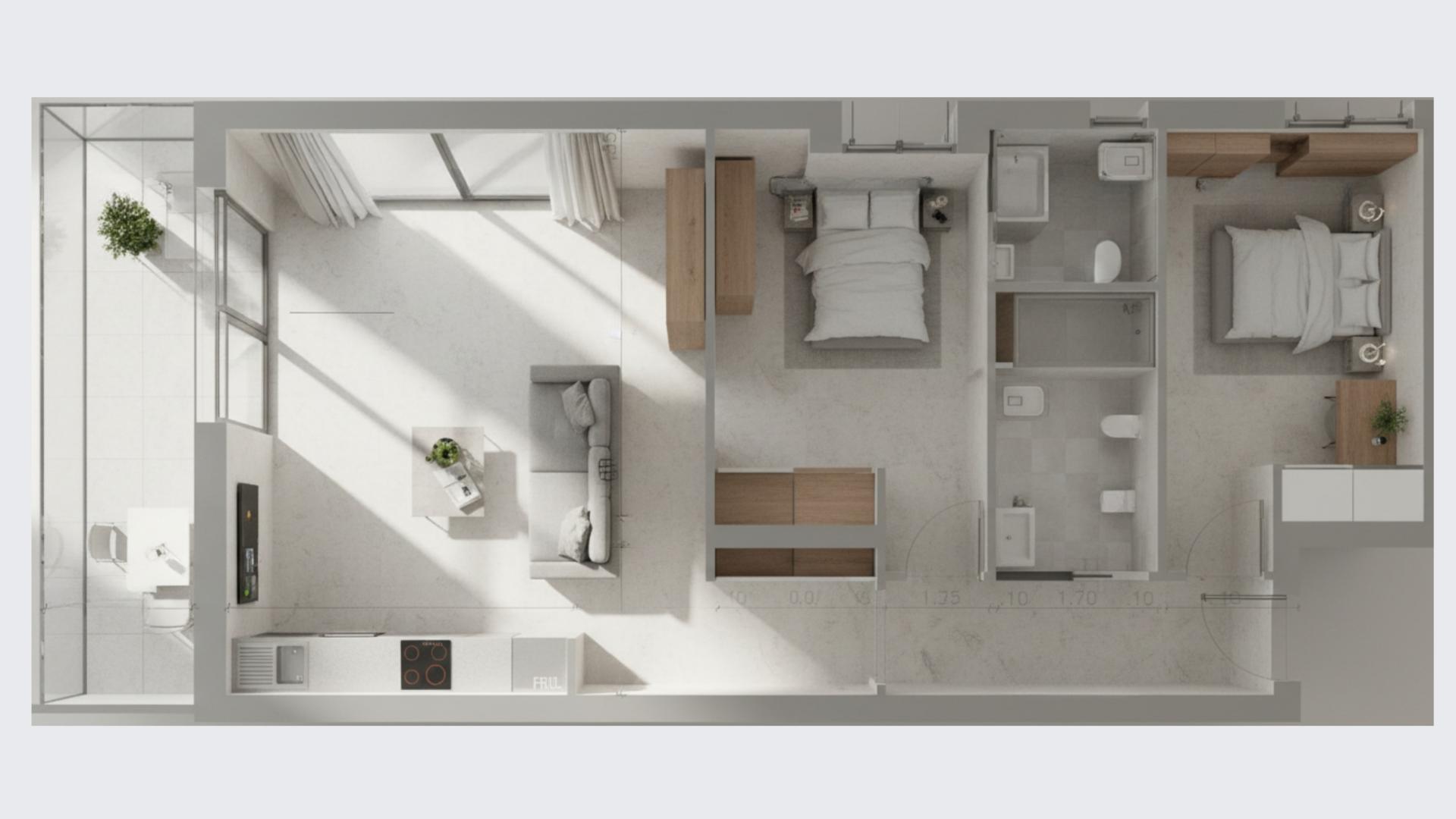 Apartamento T2 - 4º Andar