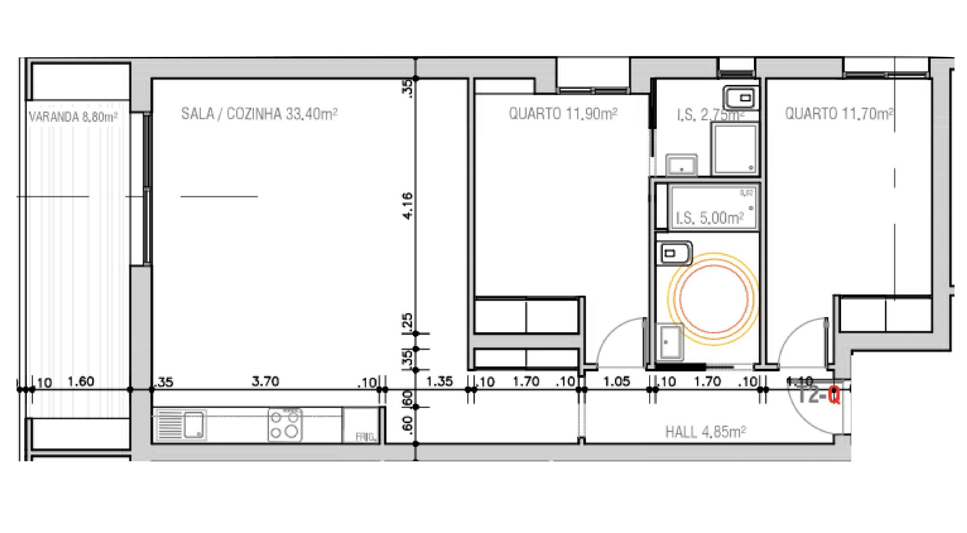 Apartamento T2 - 4º Andar