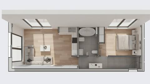 Apartamento T1 - Rés do Chão