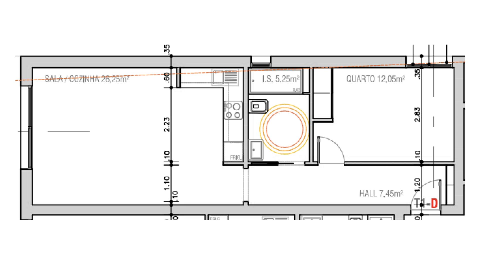 Apartamento T1 - Rés do Chão