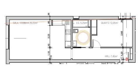 Apartamento T1 - Rés do Chão