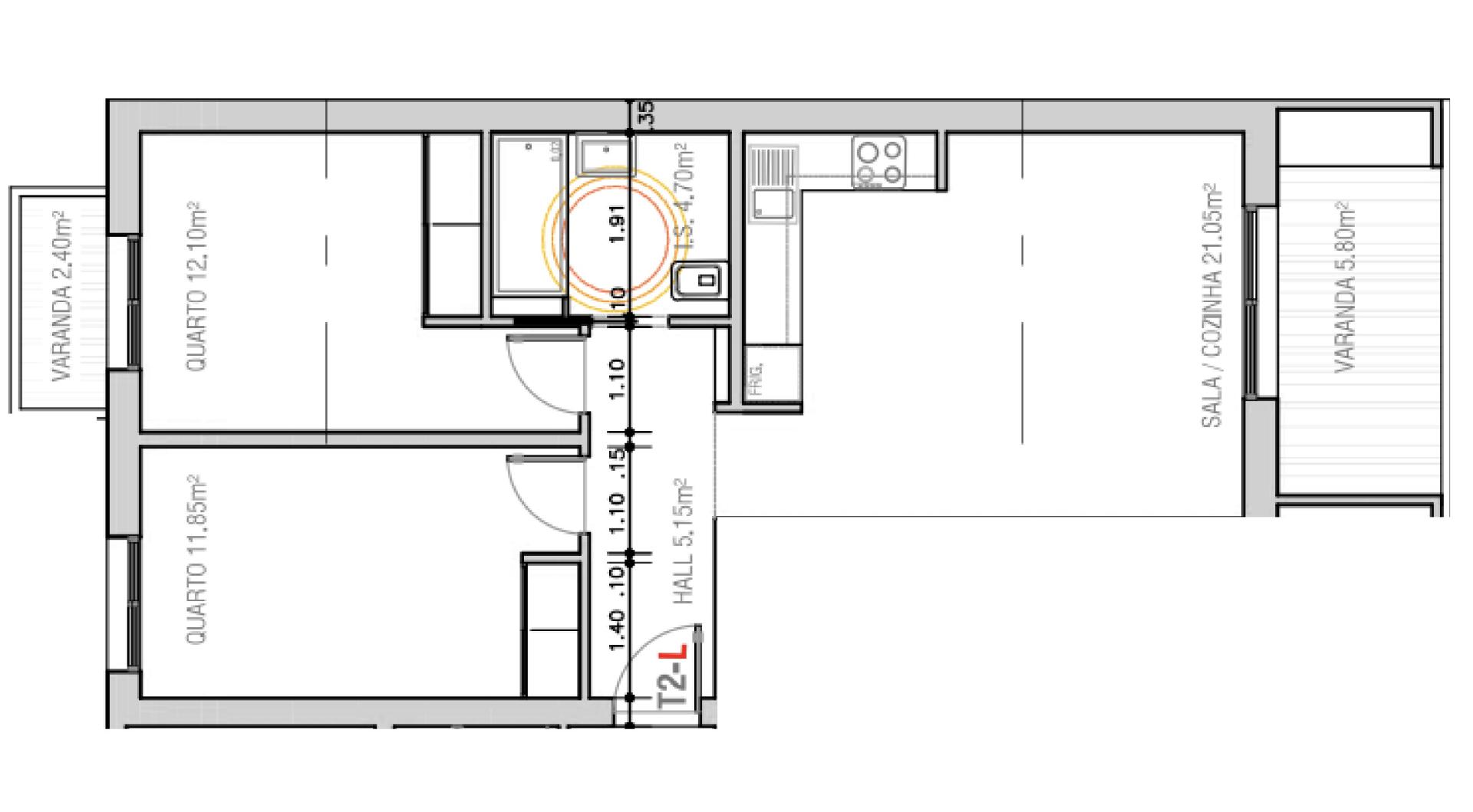 Apartamento T2 - 2º Andar