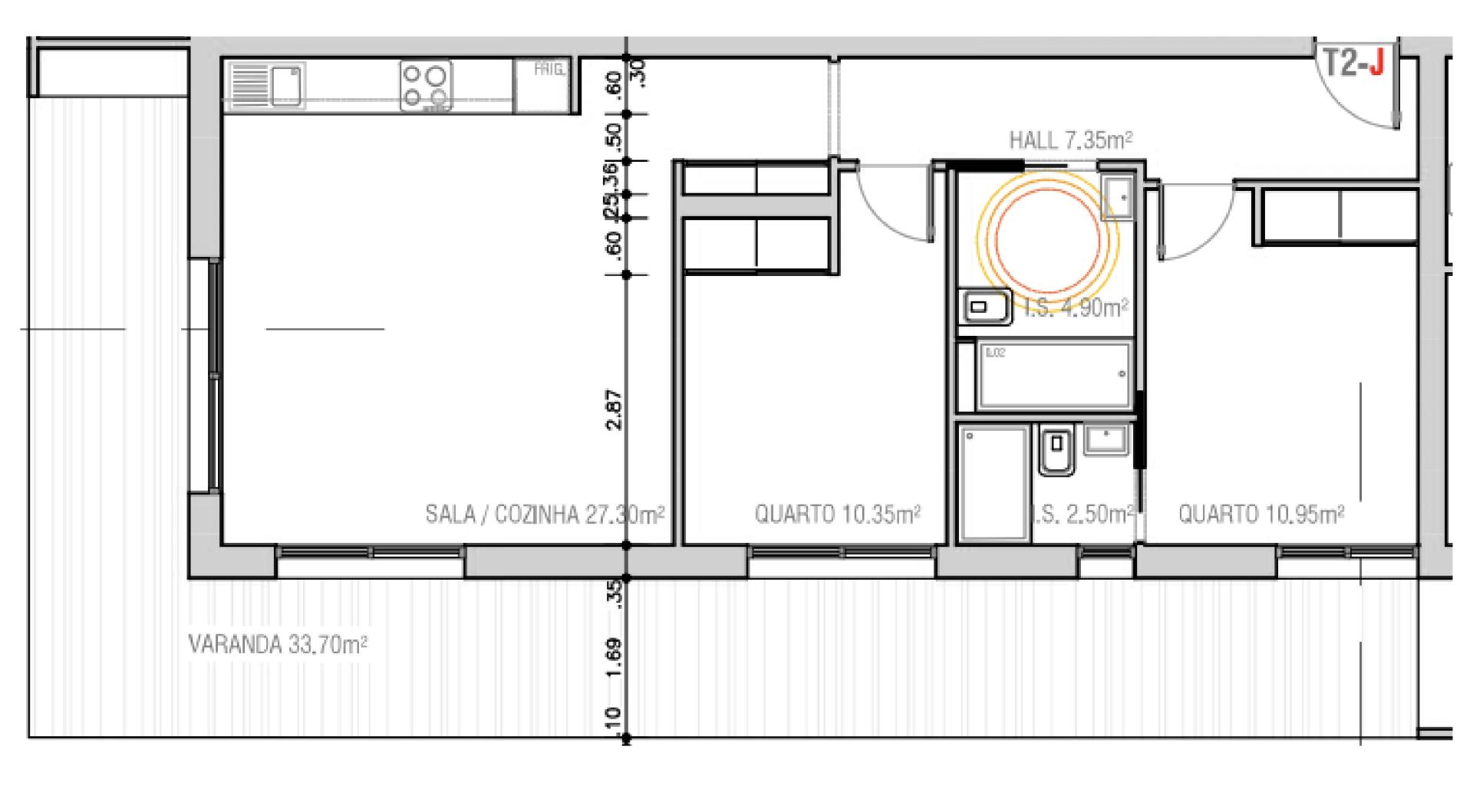 Apartamento T2 - 2º Andar