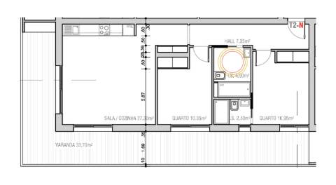 Apartamento T2 - 3º Andar