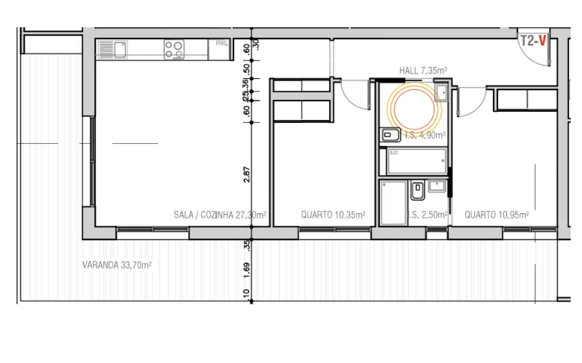 Apartamento T2 - 5º Andar