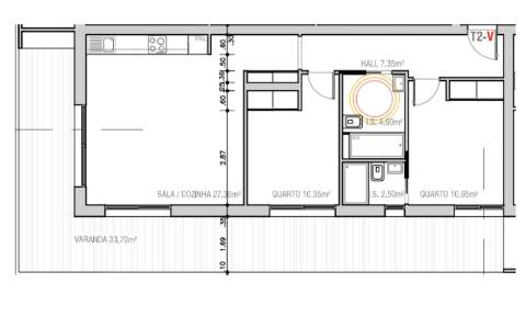 Apartamento T2 - 5º Andar