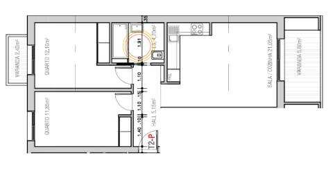 Apartamento T2 - 3º Andar