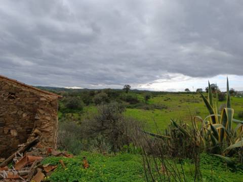 DUAS MORADIAS ISOLADAS - NUM TERRENO DE 1.823 M² - UMA PRONTA A HABITAR - OUTRA PARA REABILITAR OU DEMOLIR - NA ALDEIA DE ALCARIAS GRANDES - AZINHAL - CASTRO MARIM - ALGARVE